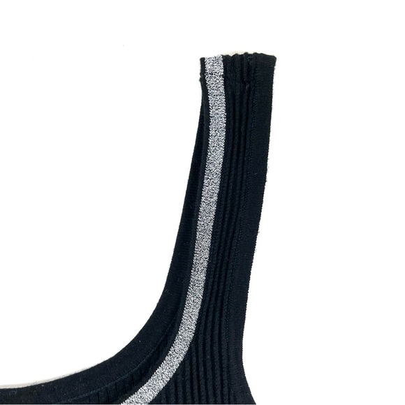 Cache Black Ribbed Sparkle Trim Button Up Tank Top - Picture 6 of 6